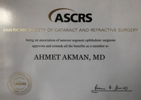 American Society of Cataract and Refractive Surgery (ASCRS) Üyelik Belgesi