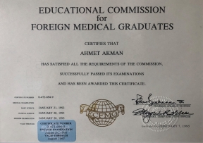 ECFMG (Educational Commission for Foreign Medical Graduates) Sertifikası