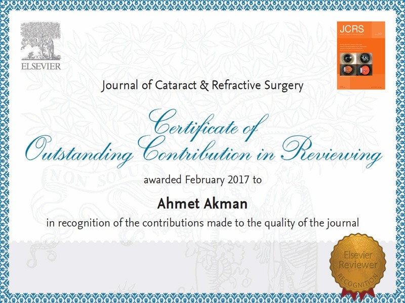 Reviewer for the Journal of Cataract & Refractive Surgery (JCRS)